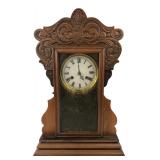 Victorian Carved Wood Mantel Clock 22x14