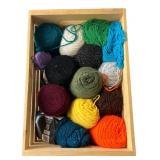 Mixed Lot Red Heart & Mainstays Yarn in Crate