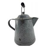9" Grey Speckled Enamelware Coffee Pot