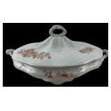 Brown Transferware Porcelain Covered Tureen