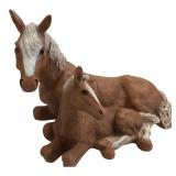 Holland Mold Ceramic Horse and Foal Figurine