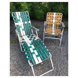 Pair Aluminum Webbed Folding Lawn Chairs