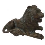 Patinated Bronze Reclining Lion Figurine