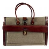 Vintage Canvas and Leather Briefcase Satchel