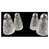 Set of 4 Faceted Glass Salt & Pepper Shakers