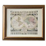 Framed Peter Schenk World Map Print