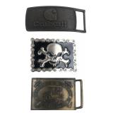 Carhartt, Ford & Skull Belt Buckles Lot of 3