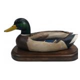 Painted Wood Mallard Duck Decoy 12" L