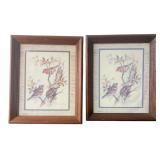 Paul Whitney Hunter Framed Bird Prints Pair