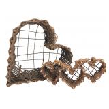 Rustic Woven Twig Heart Baskets Set of 4