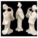 Arnart White Porcelain Geisha Figurines Set