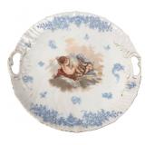 Unmarked Porcelain Cherub Handled Plate