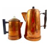 Copper Coffee Pot and Percolator Set