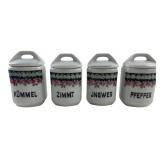 VTG Klï¿½sterle a/Eger Porcelain Spice Jars Set of 4