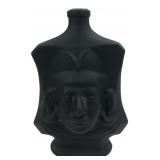 Black Glass Aztec Sun Face Decanter Bottle