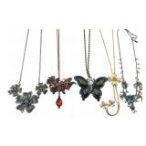 Enamel Floral & Butterfly Costume Necklaces