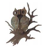 Brutalist Style Mixed Metal Owl Sculpture