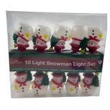 NIB Kurt S. Adler 10 Light Snowman Light Set