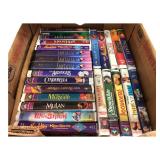 Box Lot of Disney & Assorted VHS Tapes