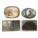 Colt & Assorted Belt Buckles Lot of 4