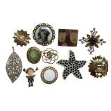 VTG Weiss Florenza Mixed Brooch Lot of 11