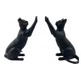 Pair of Cast Iron Reaching Cat Bookends