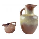 VTG Frankoma Desert Gold & Brown Ceramic Pitchers