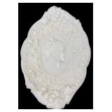 Milk Glass Cameo Portrait Dresser Tray 11x8