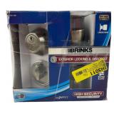 Brinks Antique Brass Deadbolt & Knob Combo