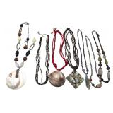 7 Assorted Statement Necklaces MOP & Abalone