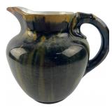 Rockingham Style Drip Glaze Redware Pitcher