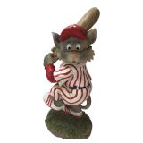 Painted Resin Baseball Cat Figurine 17" H