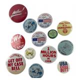 Collection of 12 Vintage Pinback Buttons