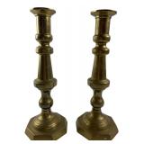 VTG Mexican Cast Brass Candlesticks 11" H