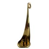Brass Teardrop Candlestick Holder 11" H