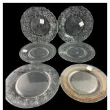 Mixed Lot of 6 Clear Pattern Glass Plates