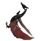 Red and Black Metal Dragon Sculpture