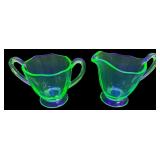 Vintage Fostoria, Fairfax, UV glow uranium...