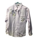 PTNY Floral Embroidered Striped Shirt NWT Size S