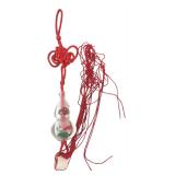 Reverse Painted Glass Double Gourd Ornament 3"