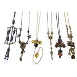 Six Fashion Dangle Pendant Necklaces