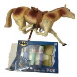 Jointed Plastic Horse & Batman PEZ Set