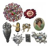 VTG Mixed Costume Jewelry Brooch Lot Metzke