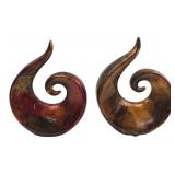 Pair of Abstract Swirl Sculptures