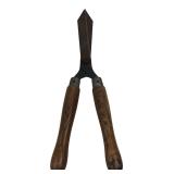 Vintage Wooden Handle Hedge Shears 17 in