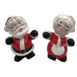 1977 Ceramic Santa & Mrs. Claus Figures