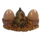 Figural Hen & Eggs Salt and Pepper Shakers