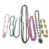 Collection of 8 Polished Stone Necklaces