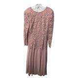 Pink Beaded Lace & Chiffon Formal Gown