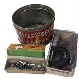 Lufkin Micrometer, Stanley Bits & Coffee Tin